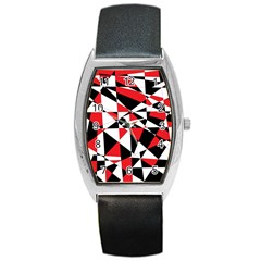 Shattered Life Tricolor Tonneau Leather Watch by StuffOrSomething