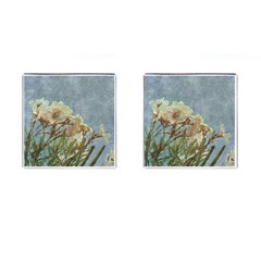 Floral Grunge Vintage Photo Cufflinks (square) by dflcprints