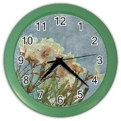 Floral Grunge Vintage Photo Wall Clock (color) by dflcprints