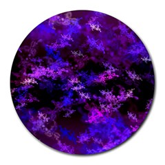 Purple Skulls Goth Storm 8  Mouse Pad (round) by KirstenStar