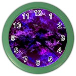 Purple Skulls Goth Storm Wall Clock (Color) Front