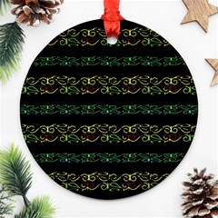 Modern Lace Stripe Pattern Round Ornament by dflcprints