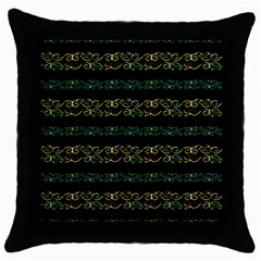 Modern Lace Stripe Pattern Black Throw Pillow Case by dflcprints