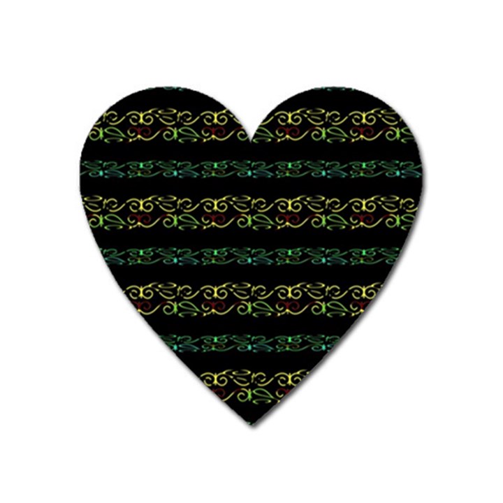 Modern Lace Stripe Pattern Magnet (Heart)