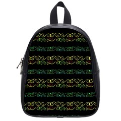 Modern Lace Stripe Pattern School Bag (small) by dflcprints