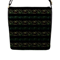 Modern Lace Stripe Pattern Flap Closure Messenger Bag (l)