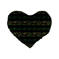 Modern Lace Stripe Pattern Standard 16  Premium Flano Heart Shape Cushion  by dflcprints