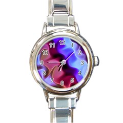 Rippling Satin Round Italian Charm Watch