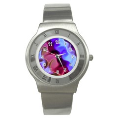 Rippling Satin Stainless Steel Watch (slim)