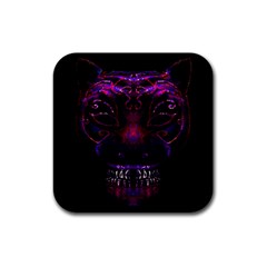 Creepy Cat Mask Portrait Print Drink Coaster (square) by dflcprints