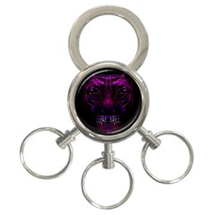 Creepy Cat Mask Portrait Print 3-ring Key Chain by dflcprints