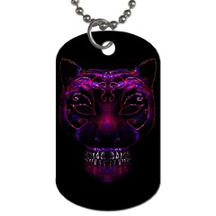 Creepy Cat Mask Portrait Print Dog Tag (two-sided)  by dflcprints