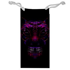 Creepy Cat Mask Portrait Print Jewelry Bag by dflcprints