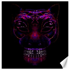 Creepy Cat Mask Portrait Print Canvas 12  X 12  (unframed) by dflcprints