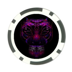 Creepy Cat Mask Portrait Print Poker Chip (10 Pack) by dflcprints