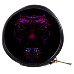 Creepy Cat Mask Portrait Print Mini Makeup Case Front