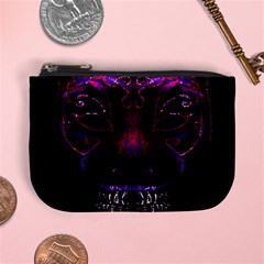 Creepy Cat Mask Portrait Print Coin Change Purse by dflcprints