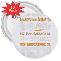 Howarts Letter 3  Button (10 Pack) by empyrie