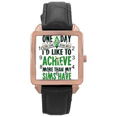 Sims Rose Gold Leather Watch 