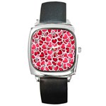 Candy Hearts Square Leather Watch Front