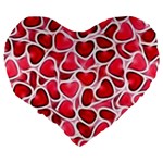 Candy Hearts Large 19  Premium Flano Heart Shape Cushion Back