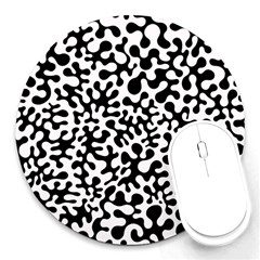 Black And White Blots 8  Mouse Pad (round) by KirstenStar