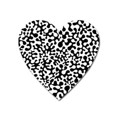 Black And White Blots Magnet (heart) by KirstenStar