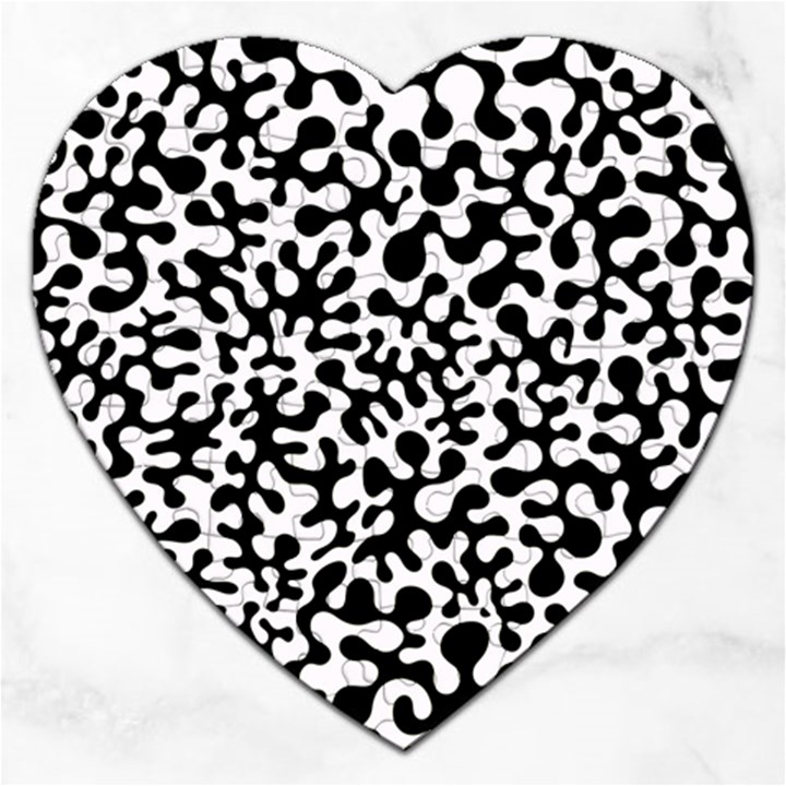 Black and White Blots Jigsaw Puzzle (Heart)