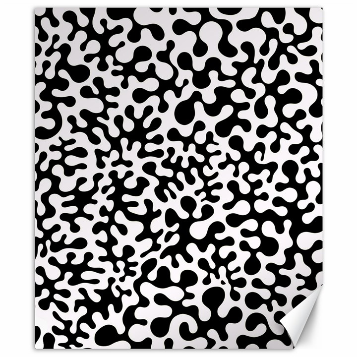 Black and White Blots Canvas 8  x 10  (Unframed)