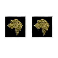 Gold Irish Wolfhound Head Cufflinks (square) by iwhbran