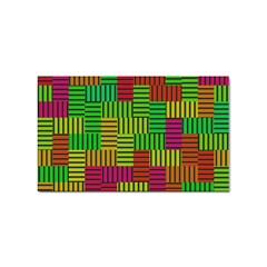 Colorful Stripes And Squares Sticker (rectangular) by LalyLauraFLM