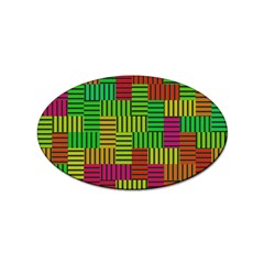 Colorful Stripes And Squares Sticker Oval (10 Pack) by LalyLauraFLM