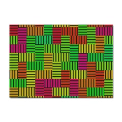 Colorful Stripes And Squares Sticker A4 (10 Pack) by LalyLauraFLM