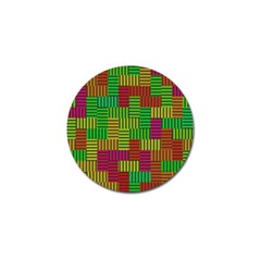 Colorful Stripes And Squares Golf Ball Marker by LalyLauraFLM