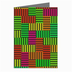 Colorful Stripes And Squares Greeting Cards (pkg Of 8)