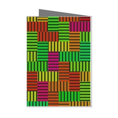 Colorful Stripes And Squares Mini Greeting Cards (pkg Of 8) by LalyLauraFLM