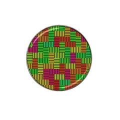 Colorful Stripes And Squares Hat Clip Ball Marker by LalyLauraFLM