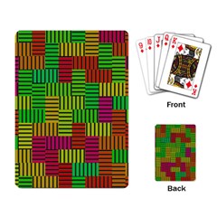 Colorful Stripes And Squares Playing Cards Single Design by LalyLauraFLM