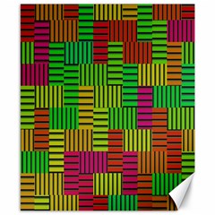 Colorful Stripes And Squares Canvas 8  X 10  by LalyLauraFLM