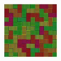 Colorful Stripes And Squares Medium Glasses Cloth (2 Sides) by LalyLauraFLM