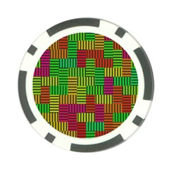 Colorful Stripes And Squares Poker Chip Card Guard (10 Pack) by LalyLauraFLM