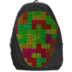 Colorful Stripes And Squares Backpack Bag by LalyLauraFLM