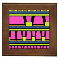 Trapeze And Stripes Framed Tile by LalyLauraFLM