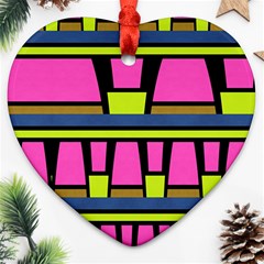 Trapeze And Stripes Ornament (heart) by LalyLauraFLM