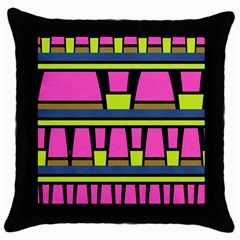 Trapeze And Stripes Throw Pillow Case (black) by LalyLauraFLM