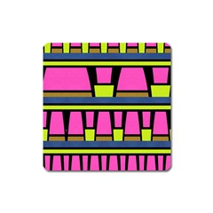 Trapeze And Stripes Magnet (square) by LalyLauraFLM