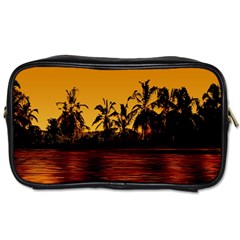 Tropical Sunset Paradise Travel Toiletry Bag (two Sides) by dflcprints