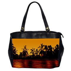 Tropical Sunset Paradise Oversize Office Handbag (two Sides) by dflcprints