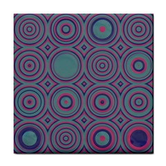 Concentric Circles Pattern Tile Coaster by LalyLauraFLM