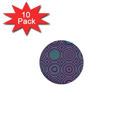 Concentric Circles Pattern 1  Mini Button (10 Pack)  by LalyLauraFLM